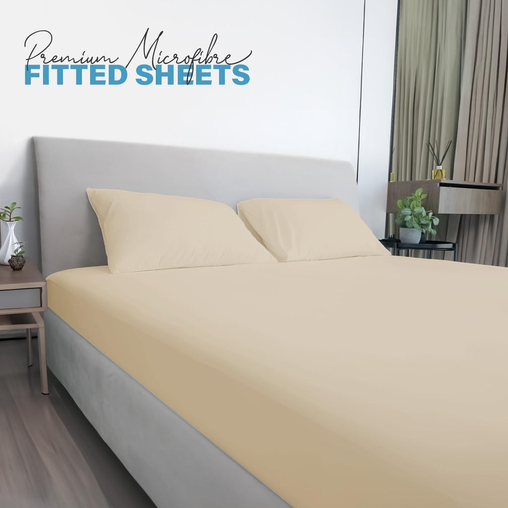 Soft Microfibre Fitted Sheets 40CM - Breathable Wrinkle Free & Fade Resistant
