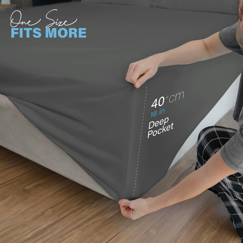 Soft Microfibre Fitted Sheets 40CM - Breathable Wrinkle Free & Fade Resistant