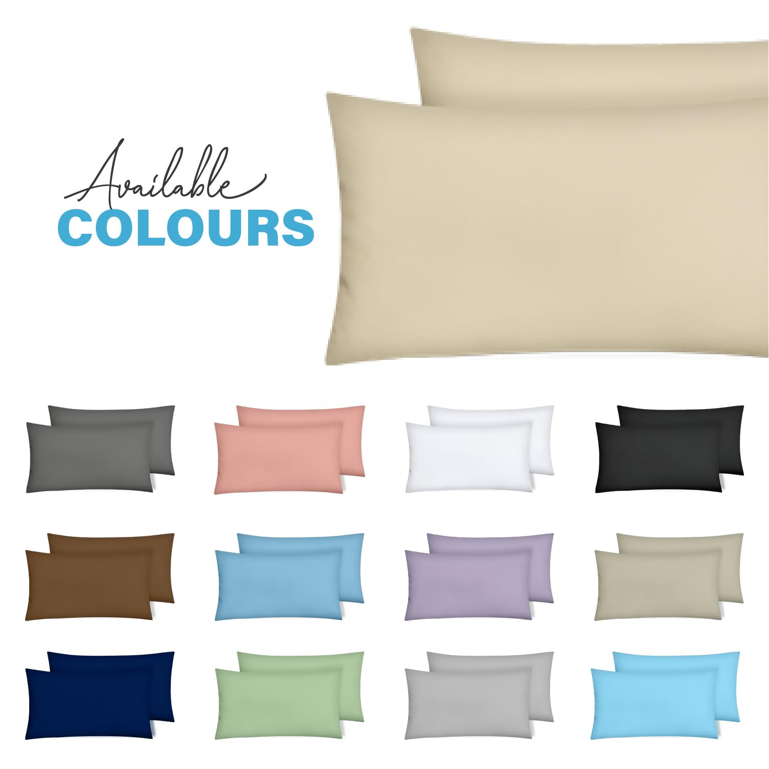 Premium Microfiber Pillow Covers with Envelope Closure