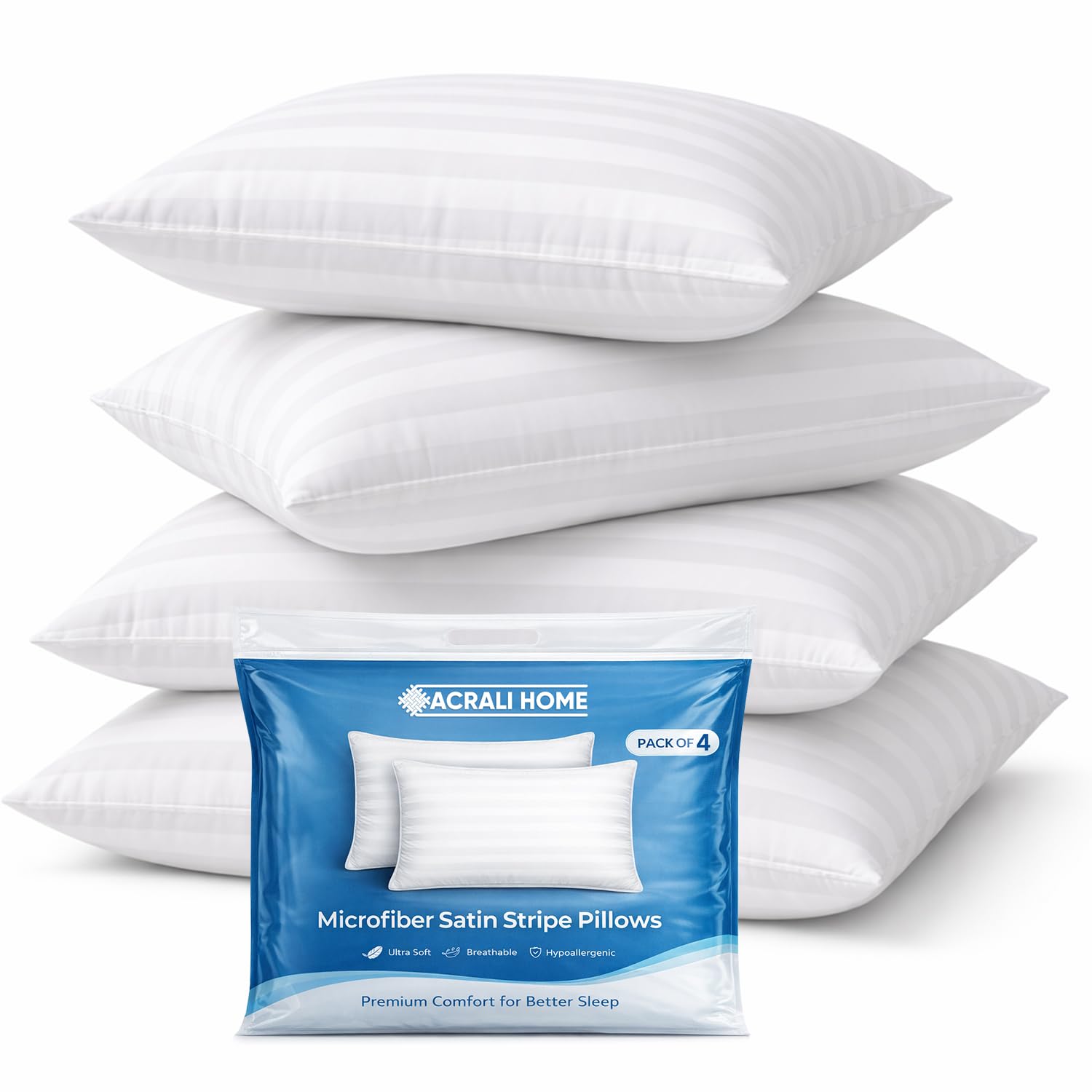 Microfiber Satin Stripe Bounce Back Pillows