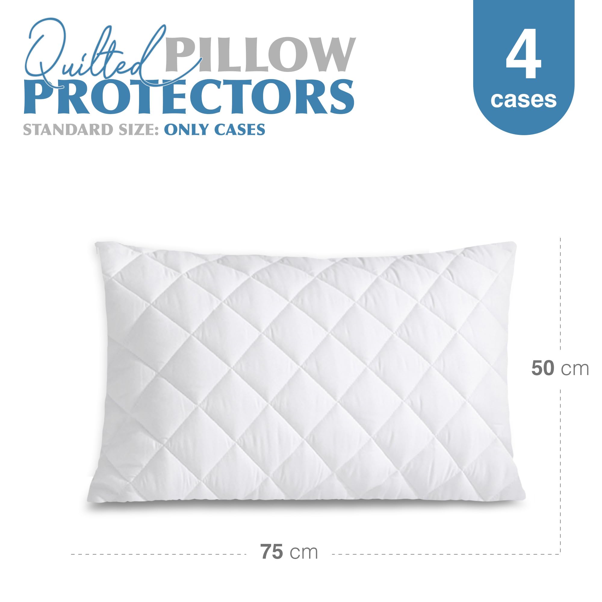Quilted Hypoallergenic Zipped Pillow Protectors