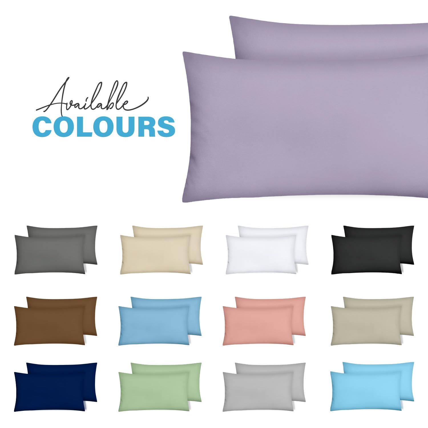 Premium Microfiber Pillow Covers with Envelope Closure