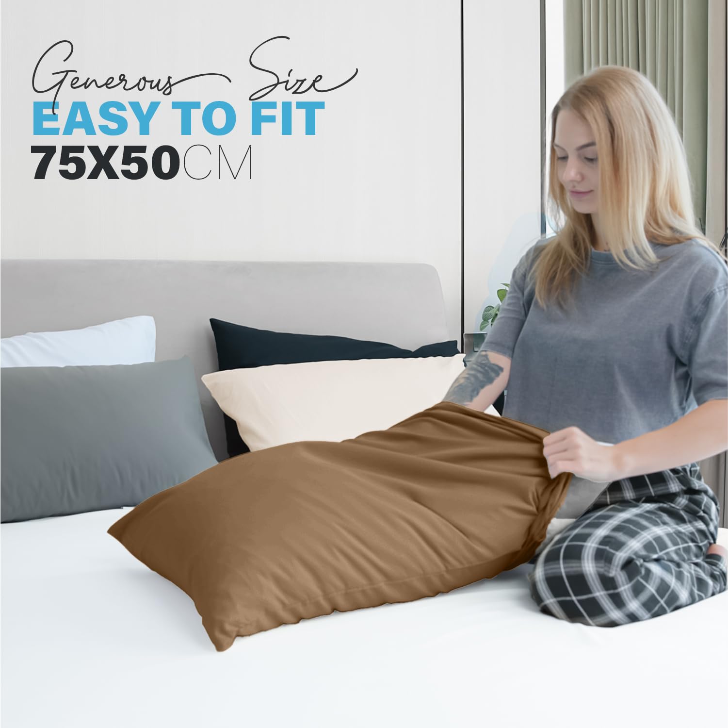 Premium Microfiber Pillow Covers with Envelope Closure