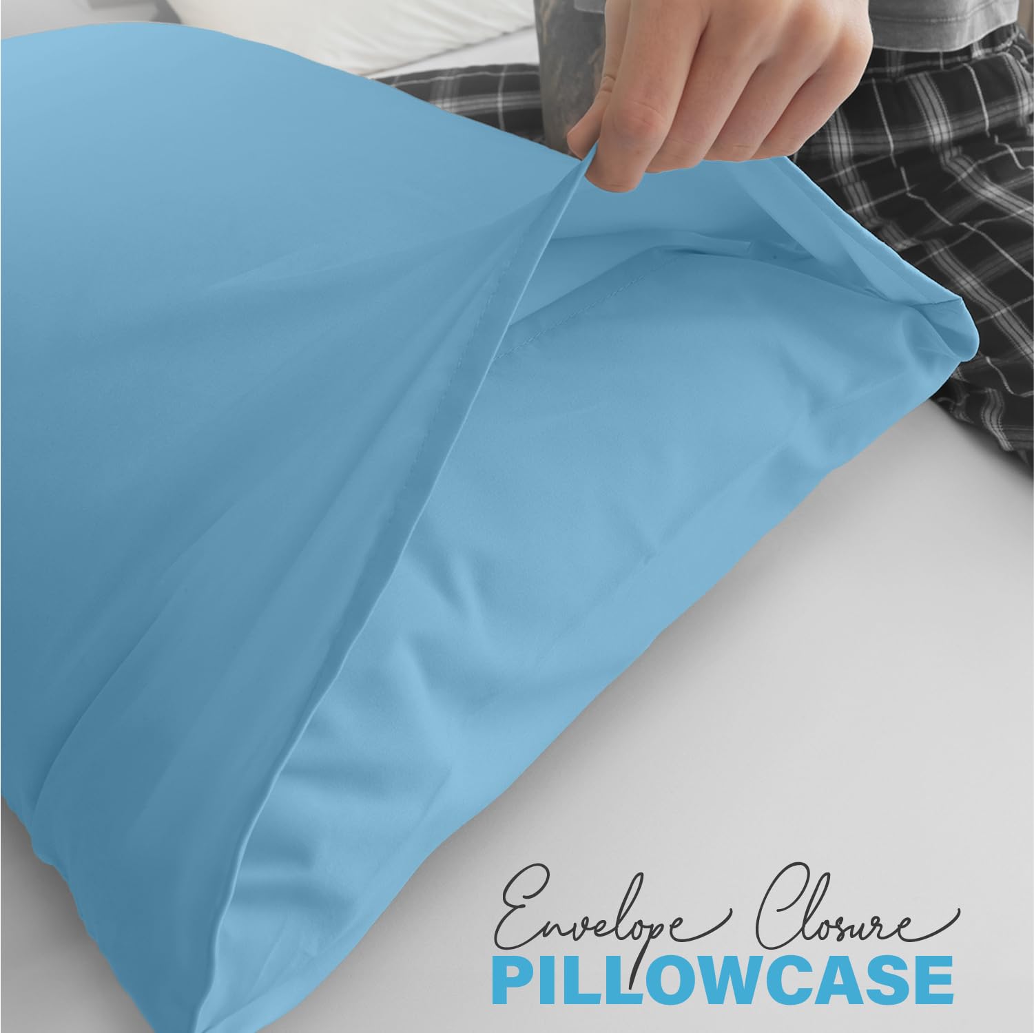 Premium Microfiber Pillow Covers with Envelope Closure
