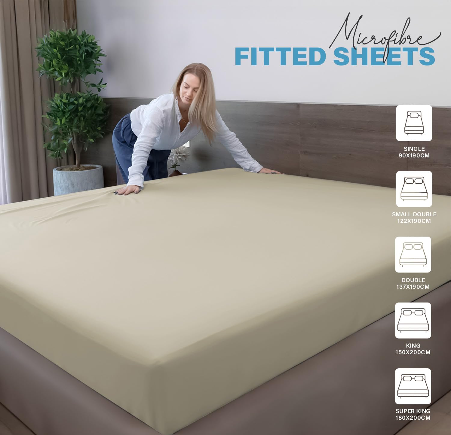 Soft Microfibre Fitted Sheets 40CM - Breathable Wrinkle Free & Fade Resistant