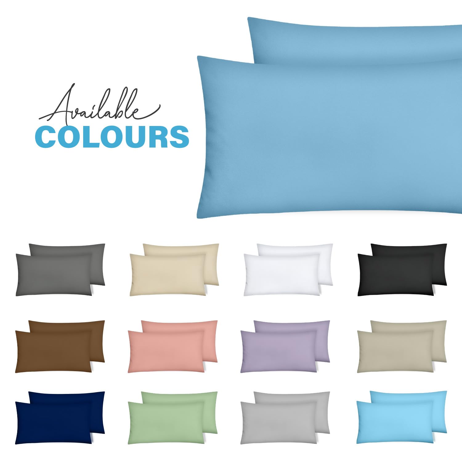 Premium Microfiber Pillow Covers with Envelope Closure