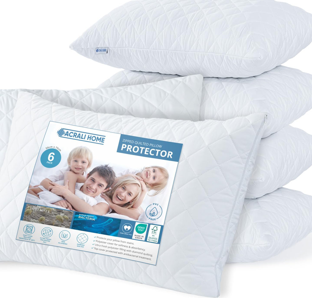 Quilted Hypoallergenic Zipped Pillow Protectors
