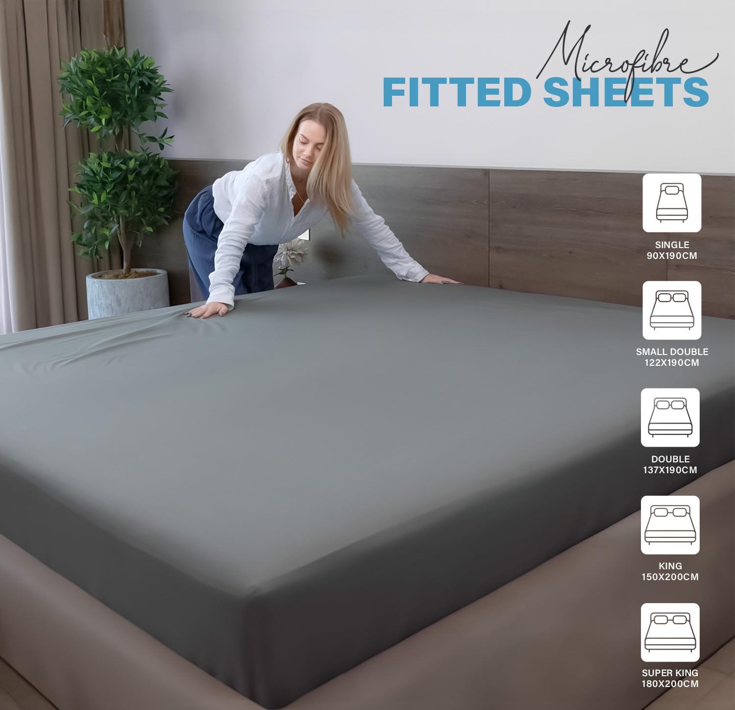 Soft Microfibre Fitted Sheets 40CM - Breathable Wrinkle Free & Fade Resistant