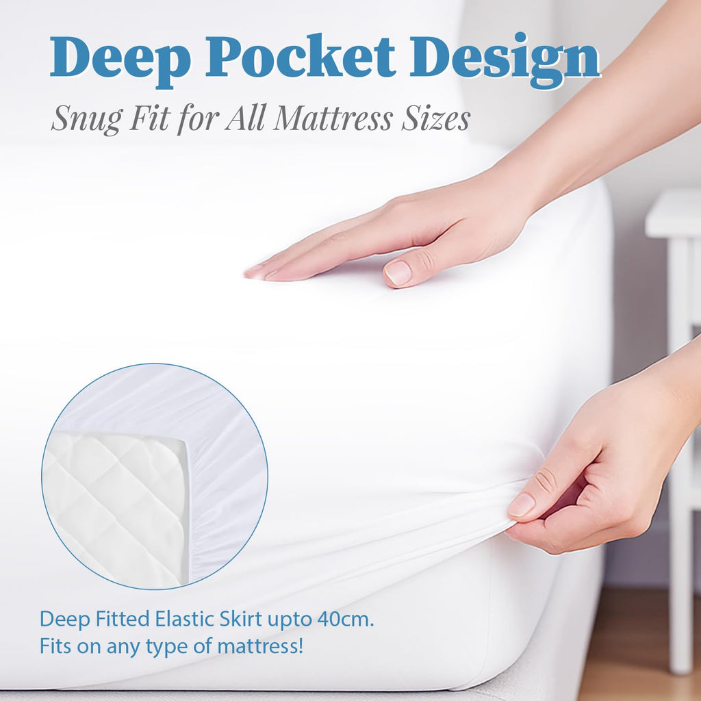 Quilted Mattress Topper - Fitted Skirt-