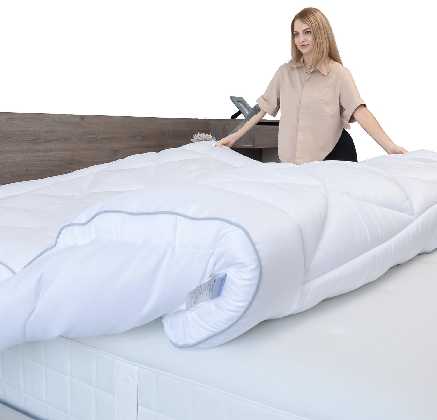 Luxury Quilted Single Mattress Topper – Hypoallergenic Comfort