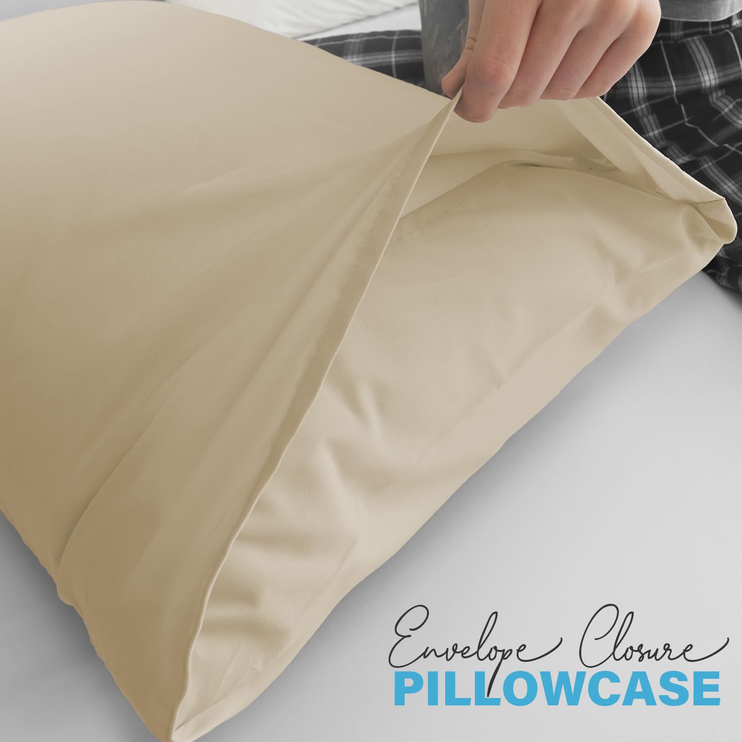 Premium Microfiber Pillow Covers with Envelope Closure