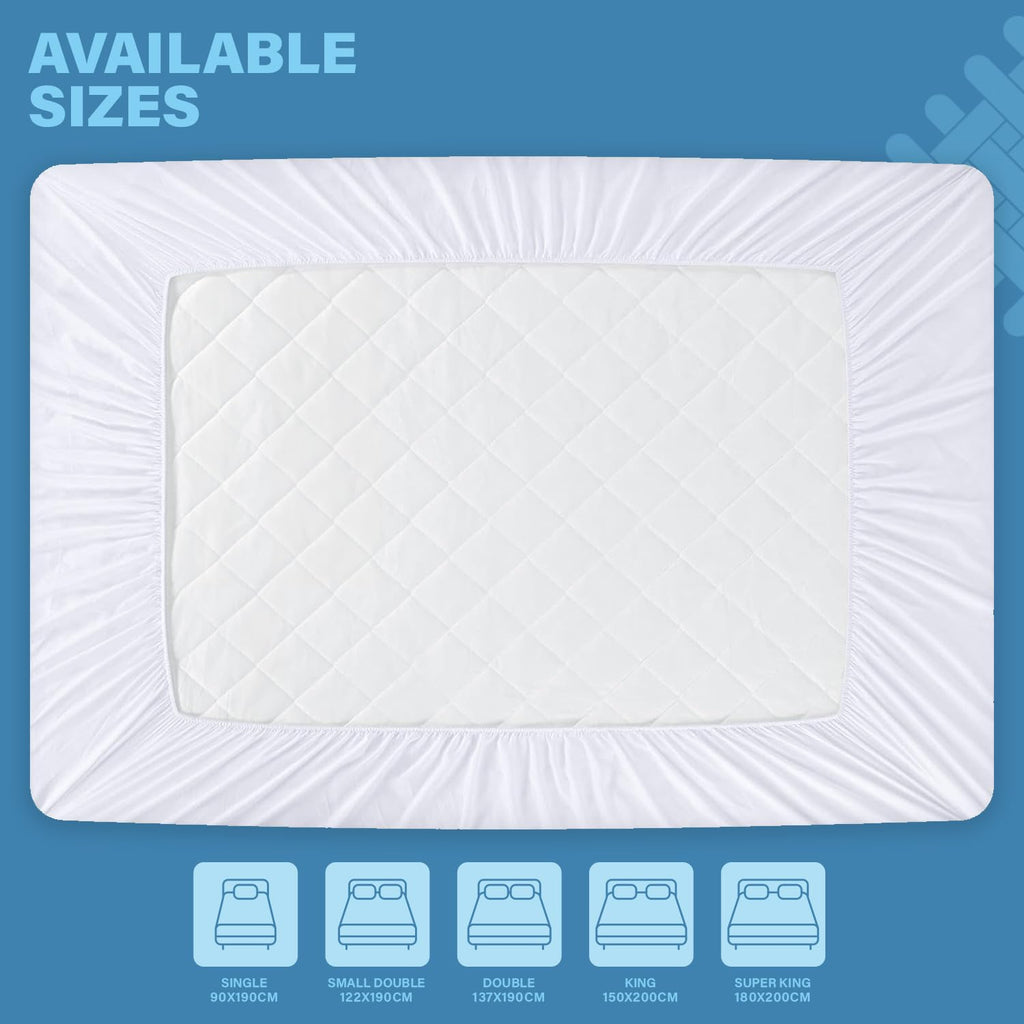 Premium Terry Cotton Mattress Protector - Waterproof