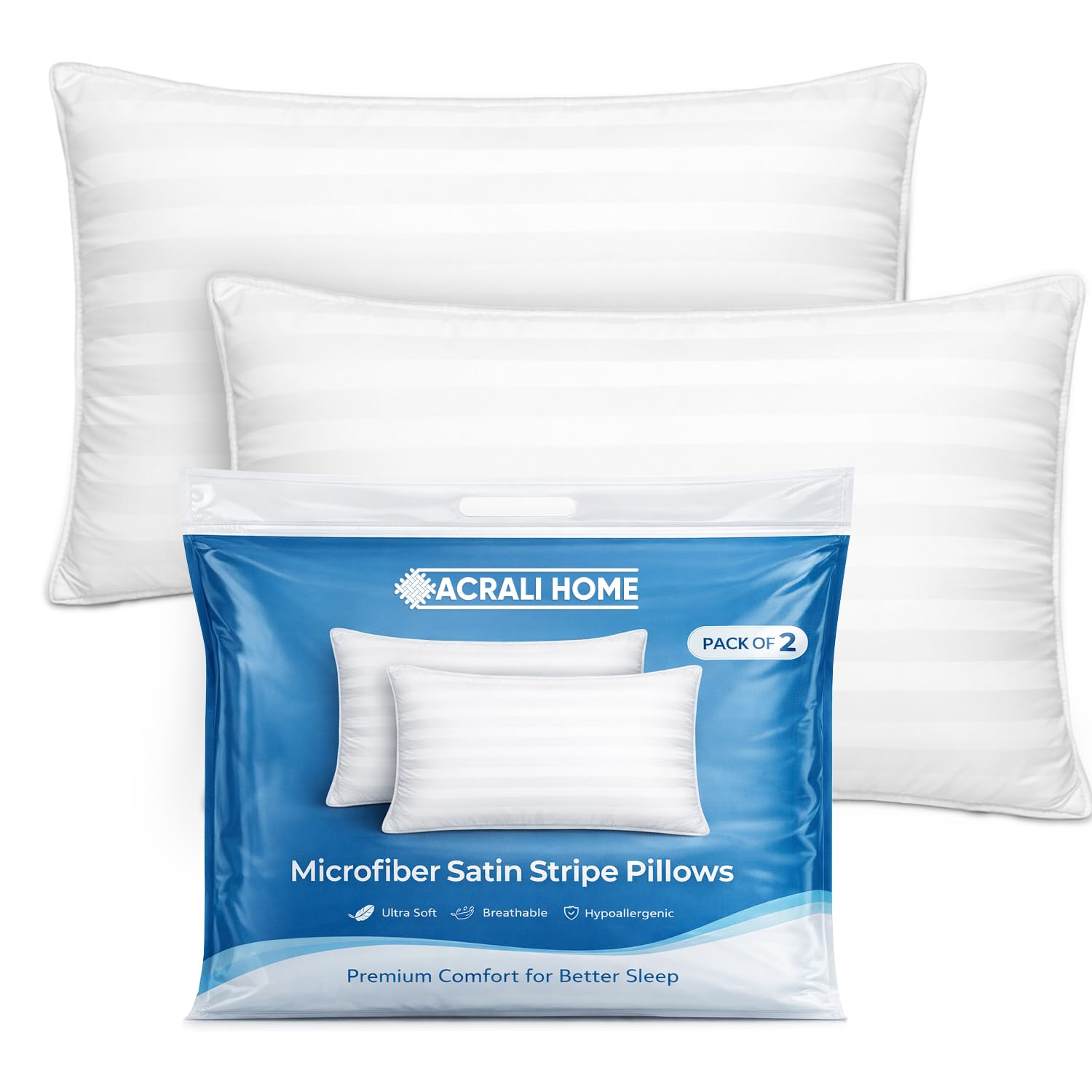 Microfiber Satin Stripe Bounce Back Pillows