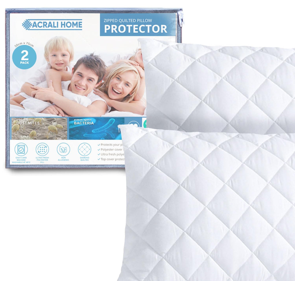 Quilted Hypoallergenic Zipped Pillow Protectors