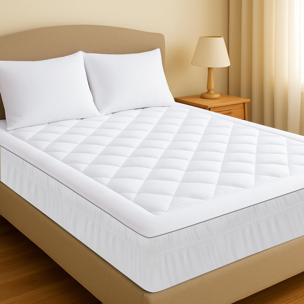 Quilted Mattress Topper - Fitted Skirt-