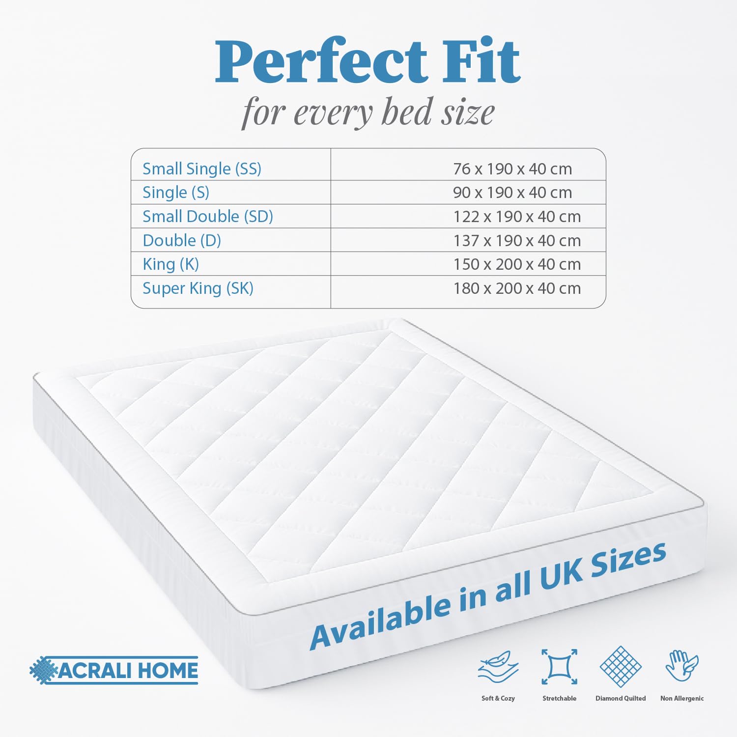 Quilted Mattress Topper - Fitted Skirt-