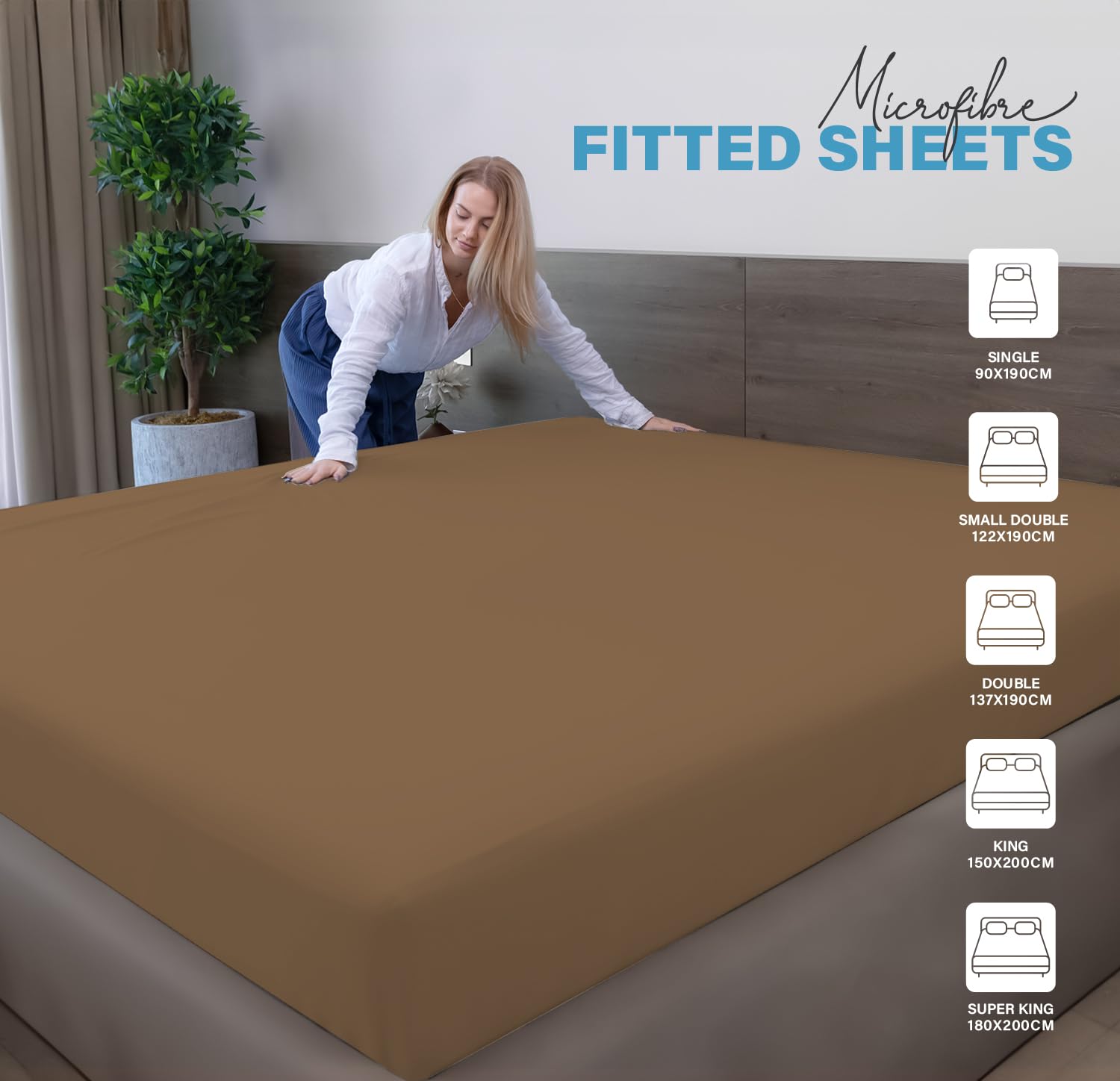 Soft Microfibre Fitted Sheets 40CM - Breathable Wrinkle Free & Fade Resistant