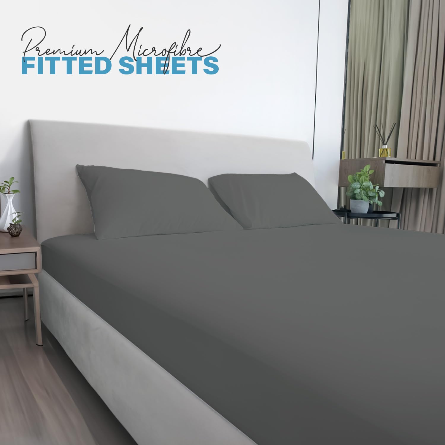 Soft Microfibre Fitted Sheets 40CM - Breathable Wrinkle Free & Fade Resistant