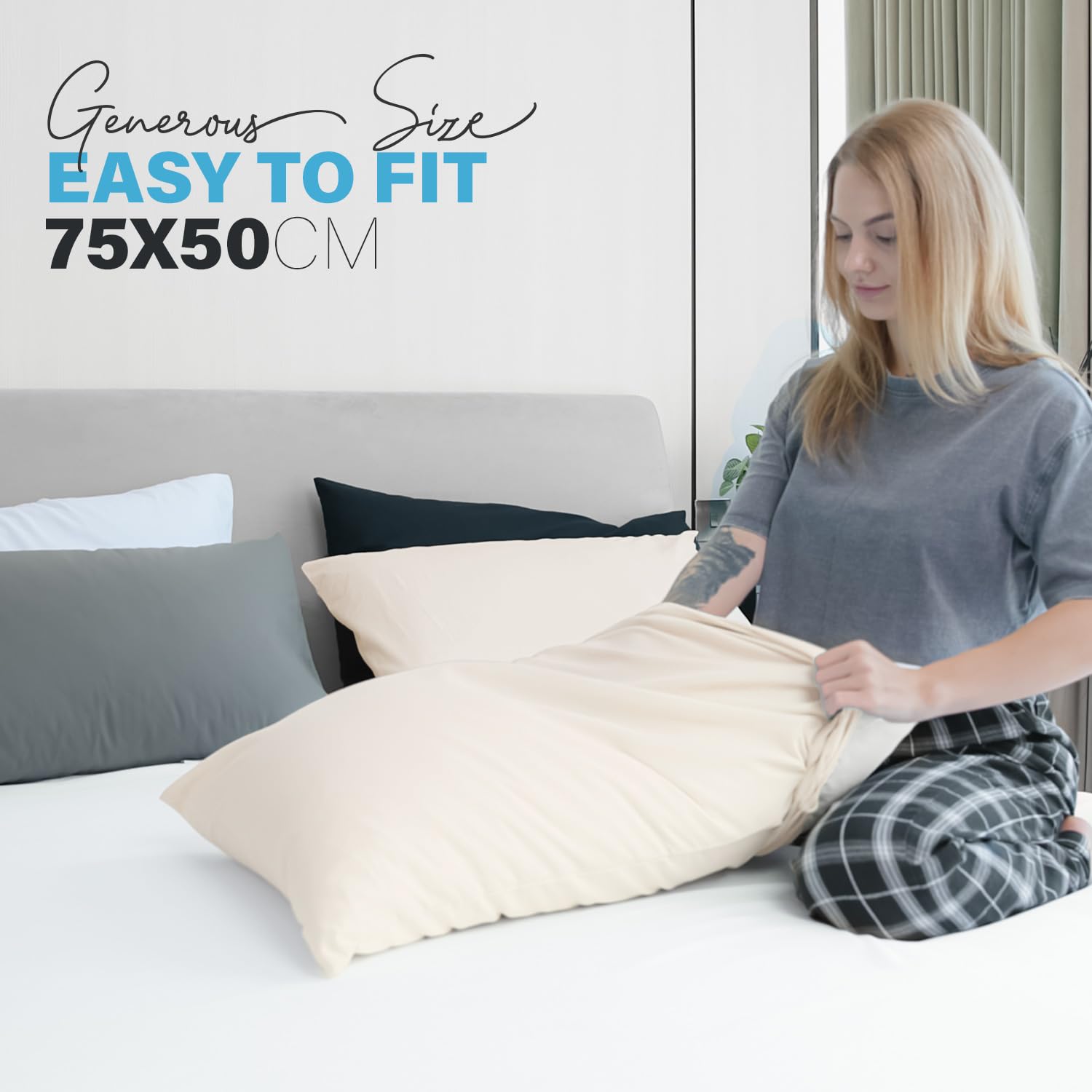 Premium Microfiber Pillow Covers with Envelope Closure