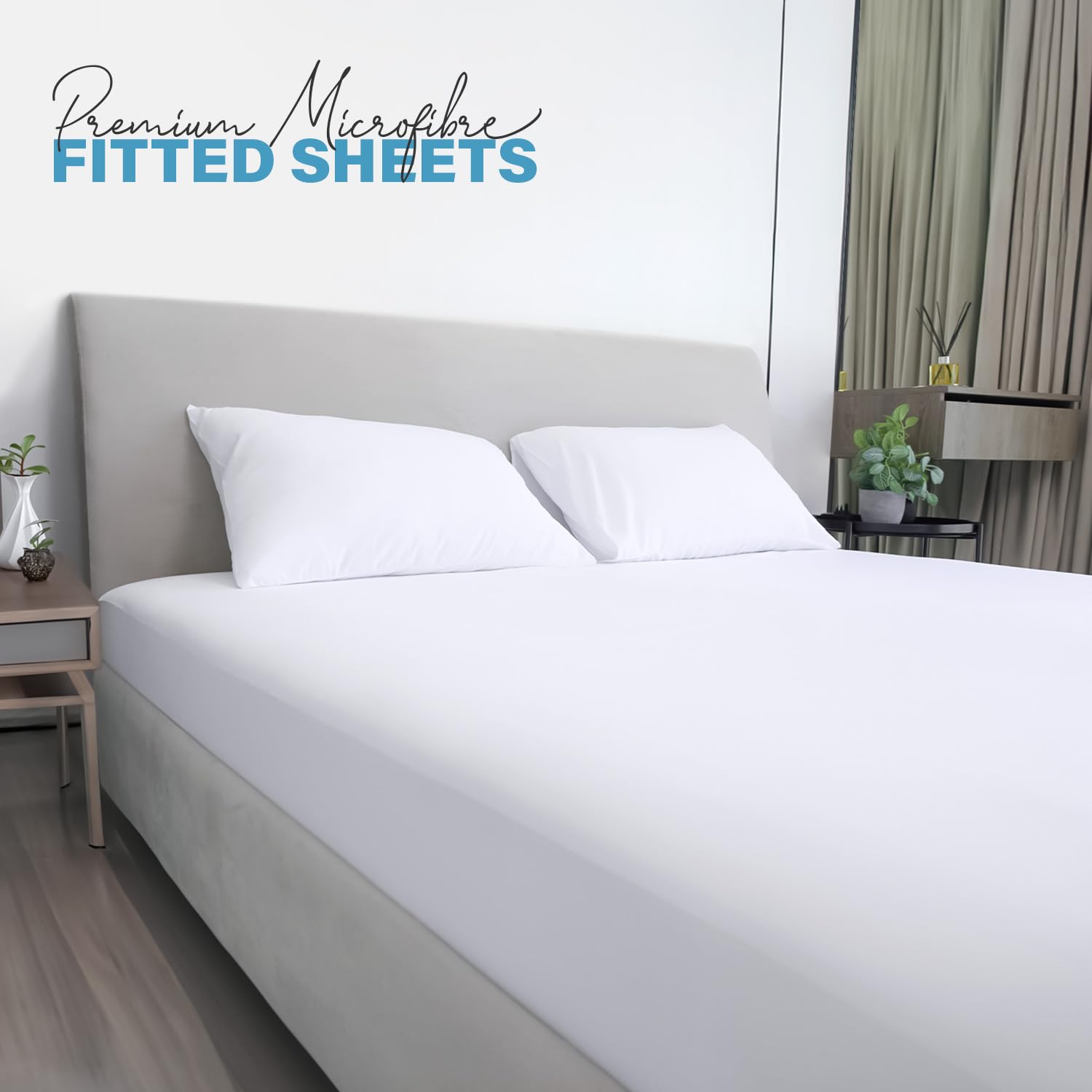 Soft Microfibre Fitted Sheets 40CM - Breathable Wrinkle Free & Fade Resistant