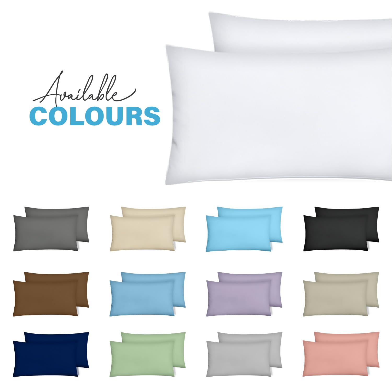 Premium Microfiber Pillow Covers with Envelope Closure