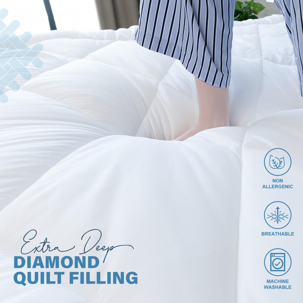 Luxury Quilted Single Mattress Topper – Hypoallergenic Comfort
