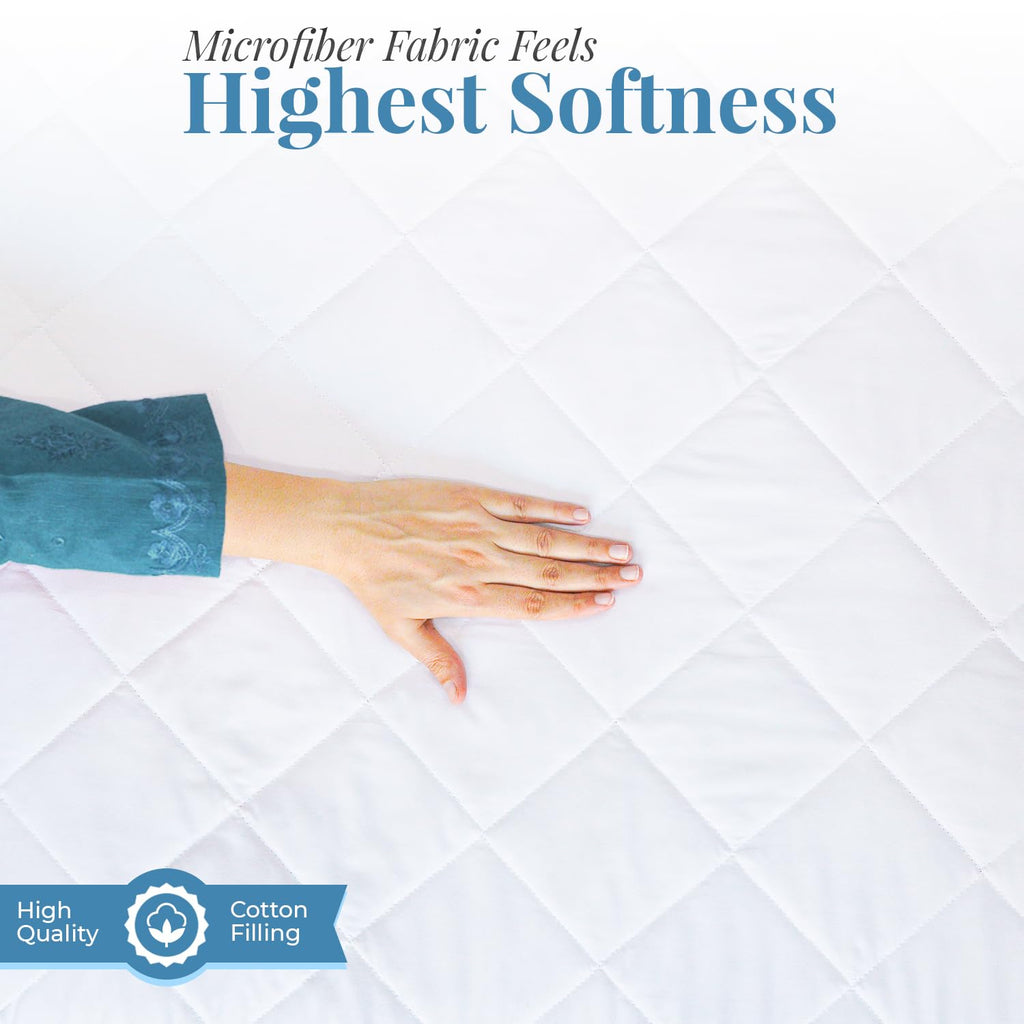 Waterproof Quilted Mattress Protector, 4-Layer Super Absorbent Design