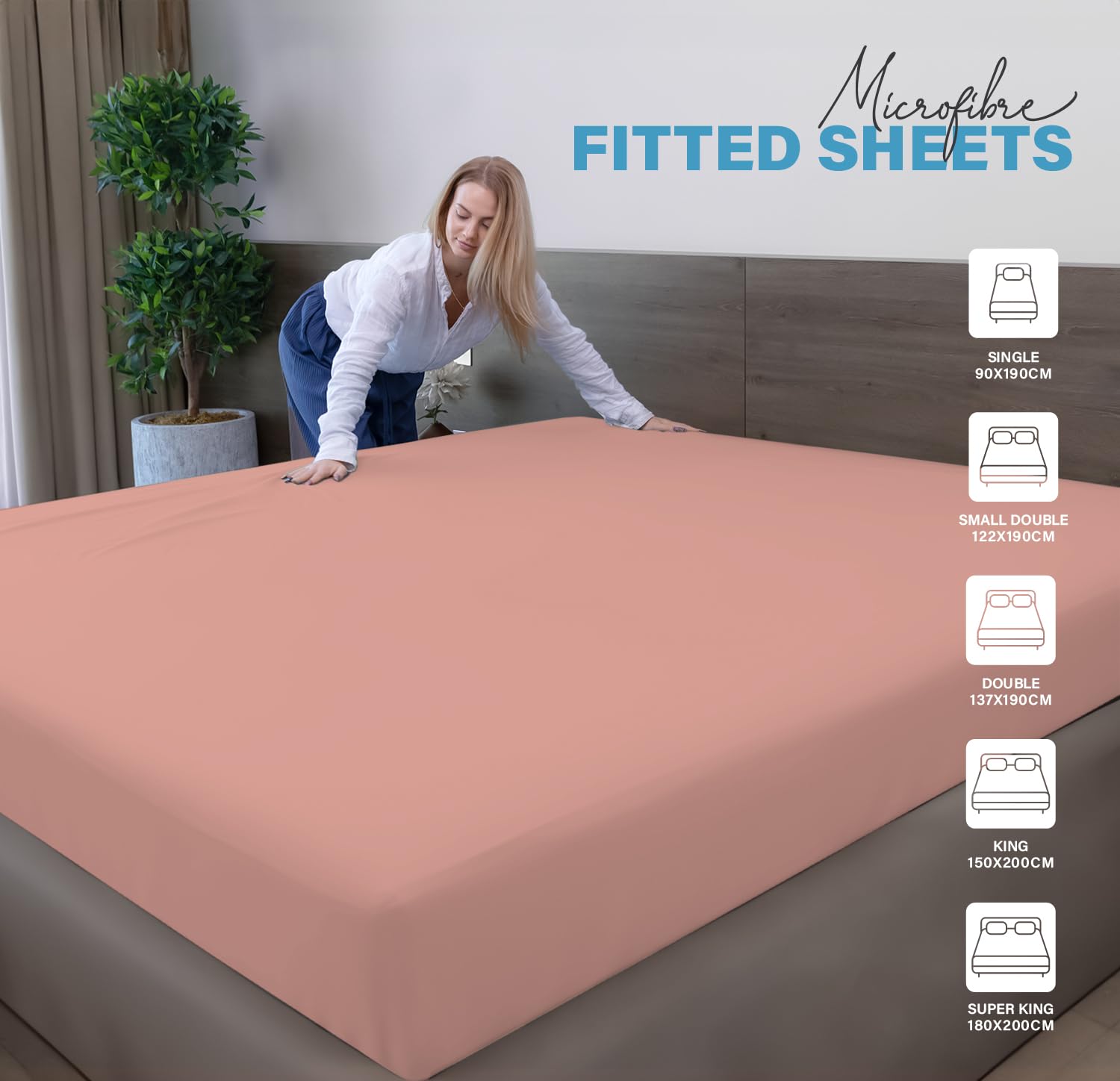 Soft Microfibre Fitted Sheets 40CM - Breathable Wrinkle Free & Fade Resistant