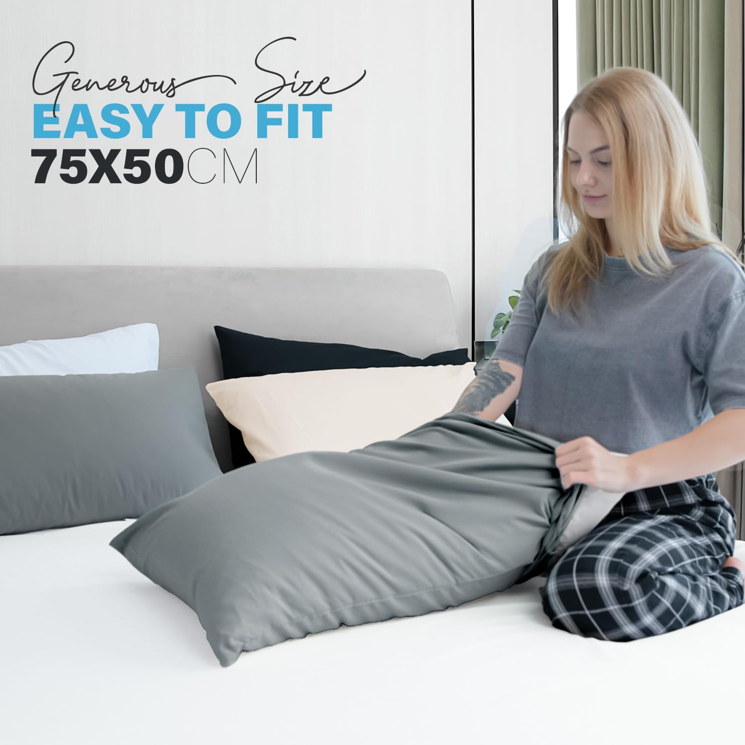 Premium Microfiber Pillow Covers with Envelope Closure