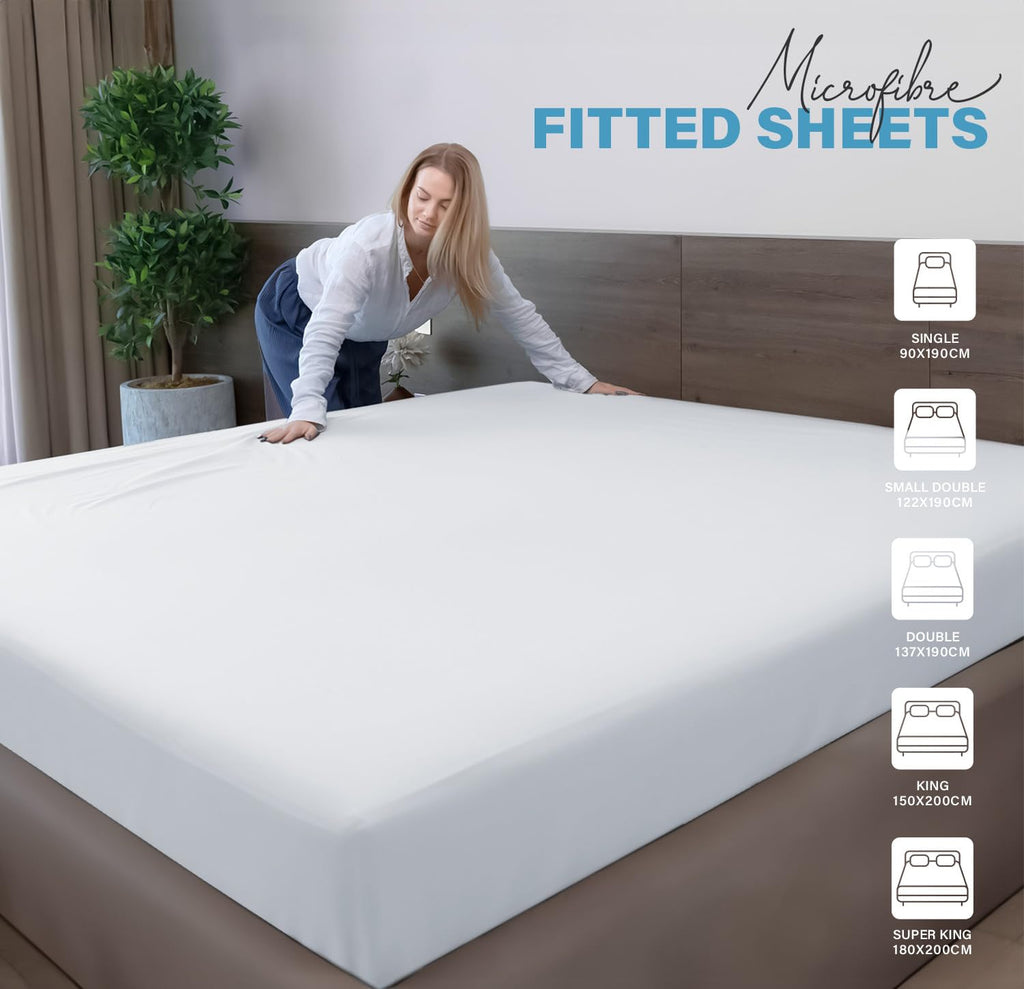 Soft Microfibre Fitted Sheets 40CM - Breathable Wrinkle Free & Fade Resistant