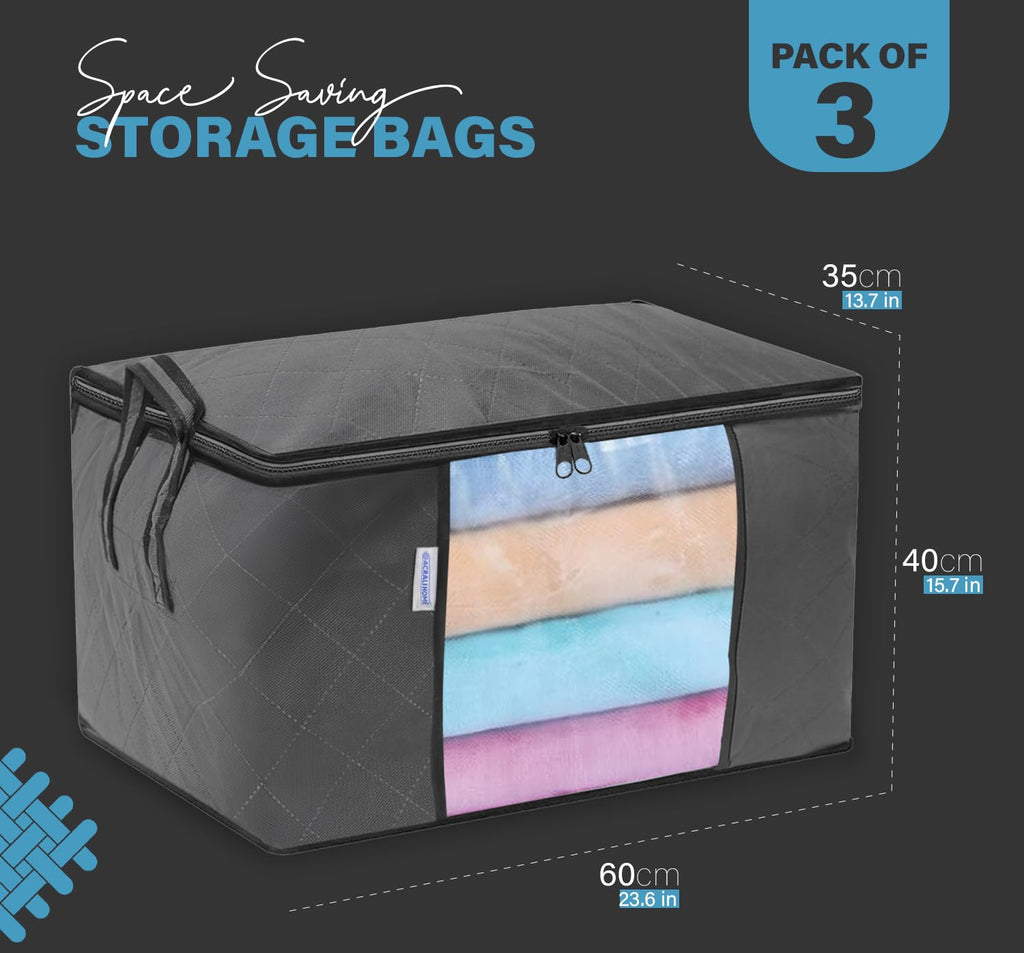 3 Pack Large Storage Bags with Zips