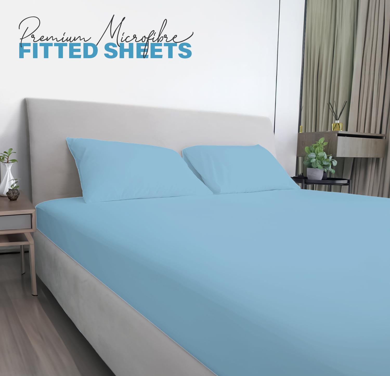 Soft Microfibre Fitted Sheets 40CM - Breathable Wrinkle Free & Fade Resistant