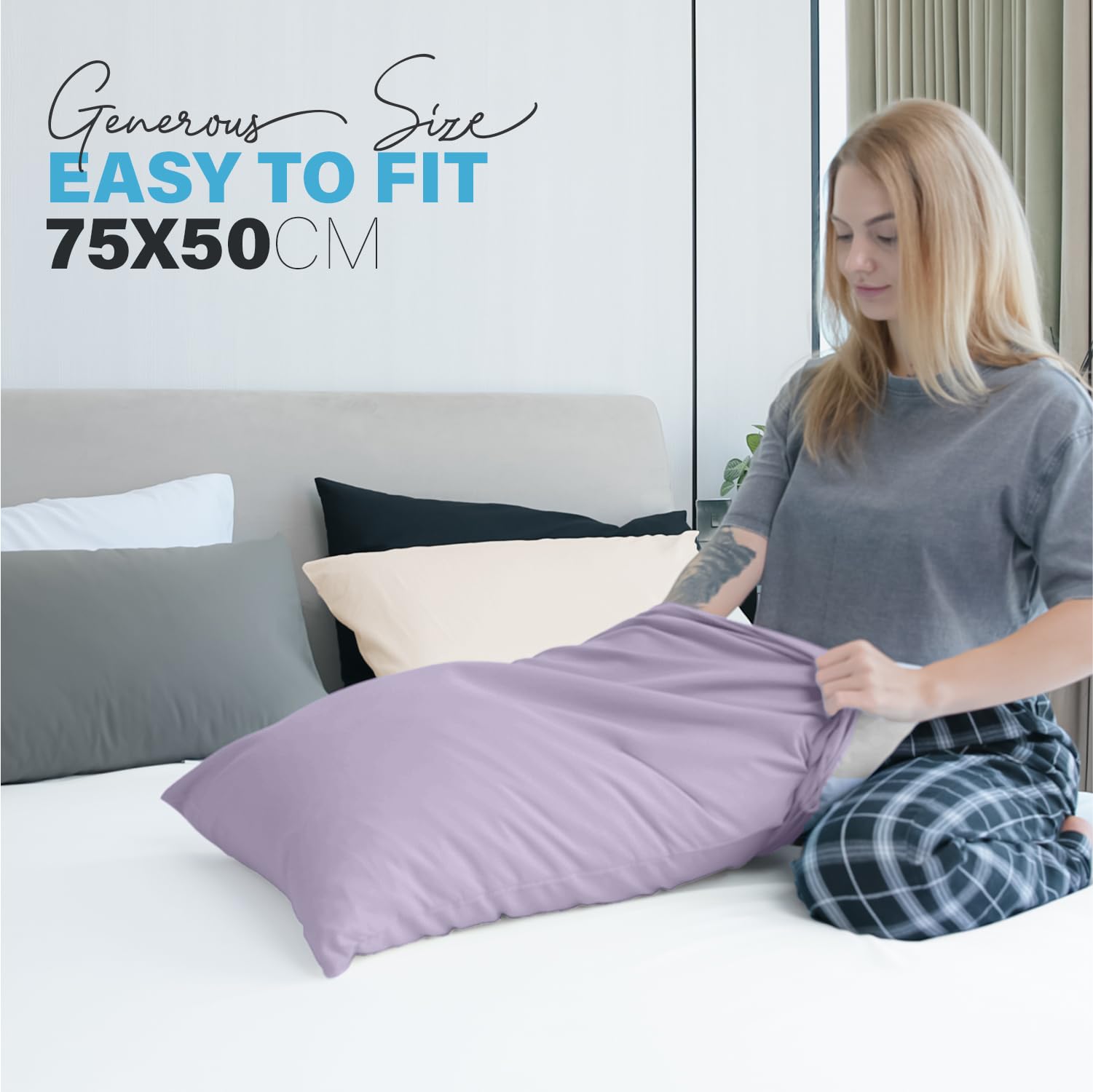 Premium Microfiber Pillow Covers with Envelope Closure