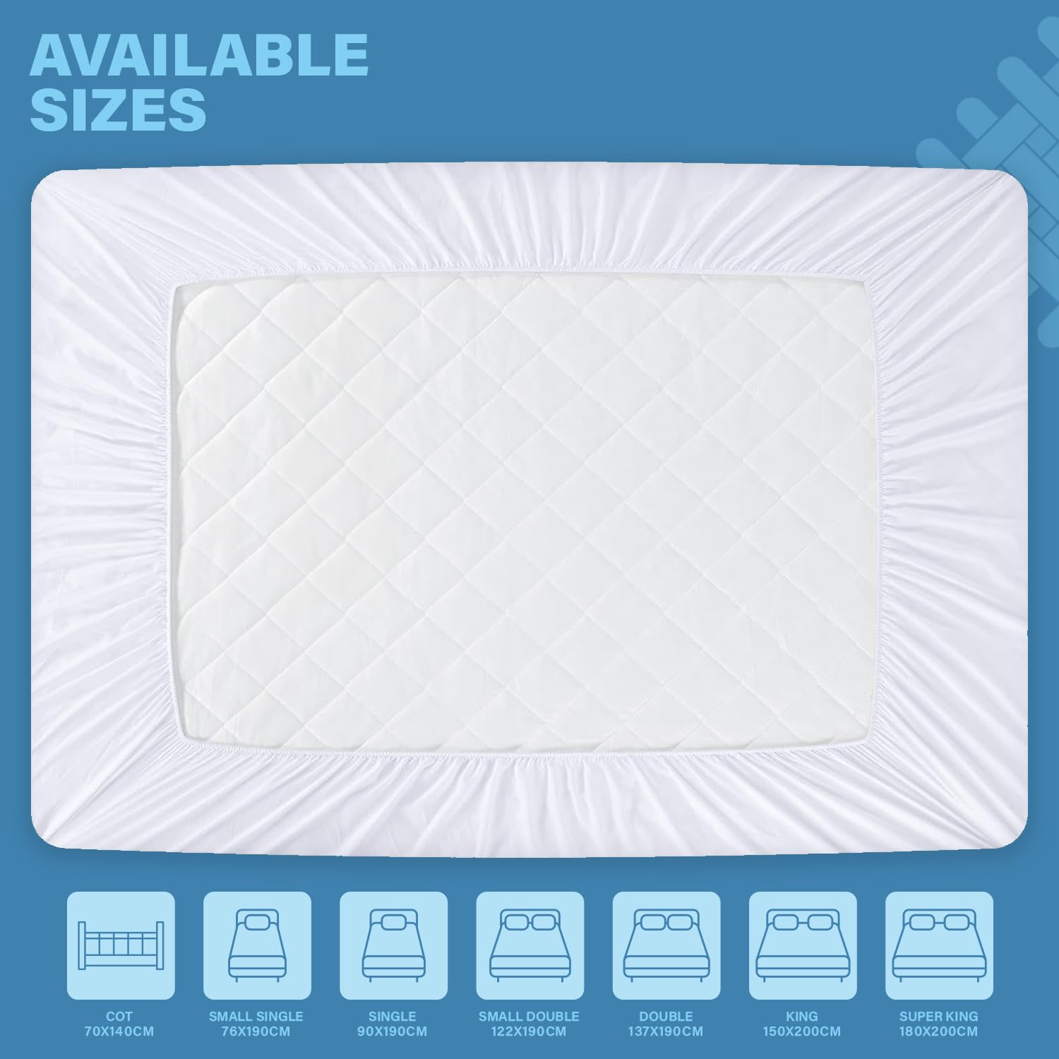 Premium Terry Cotton Mattress Protector - Waterproof