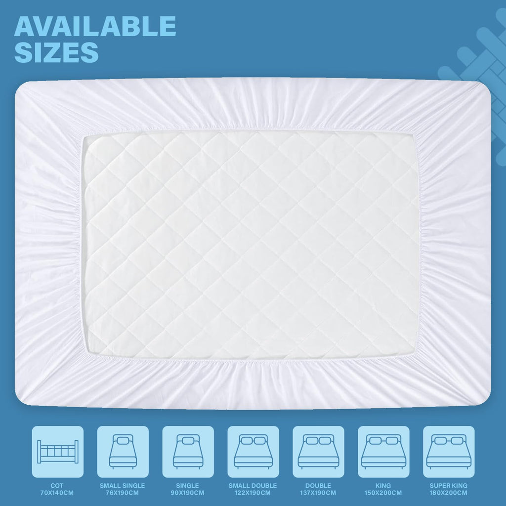 Premium Terry Cotton Mattress Protector - Waterproof