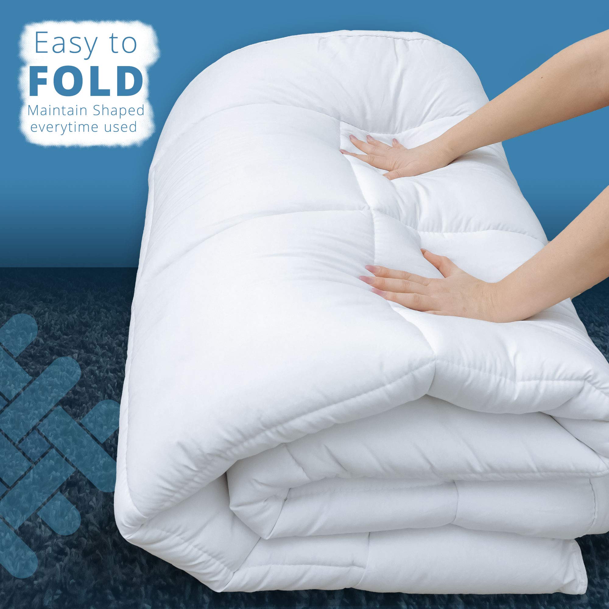 Luxury Quilted Single Mattress Topper – Hypoallergenic Comfort