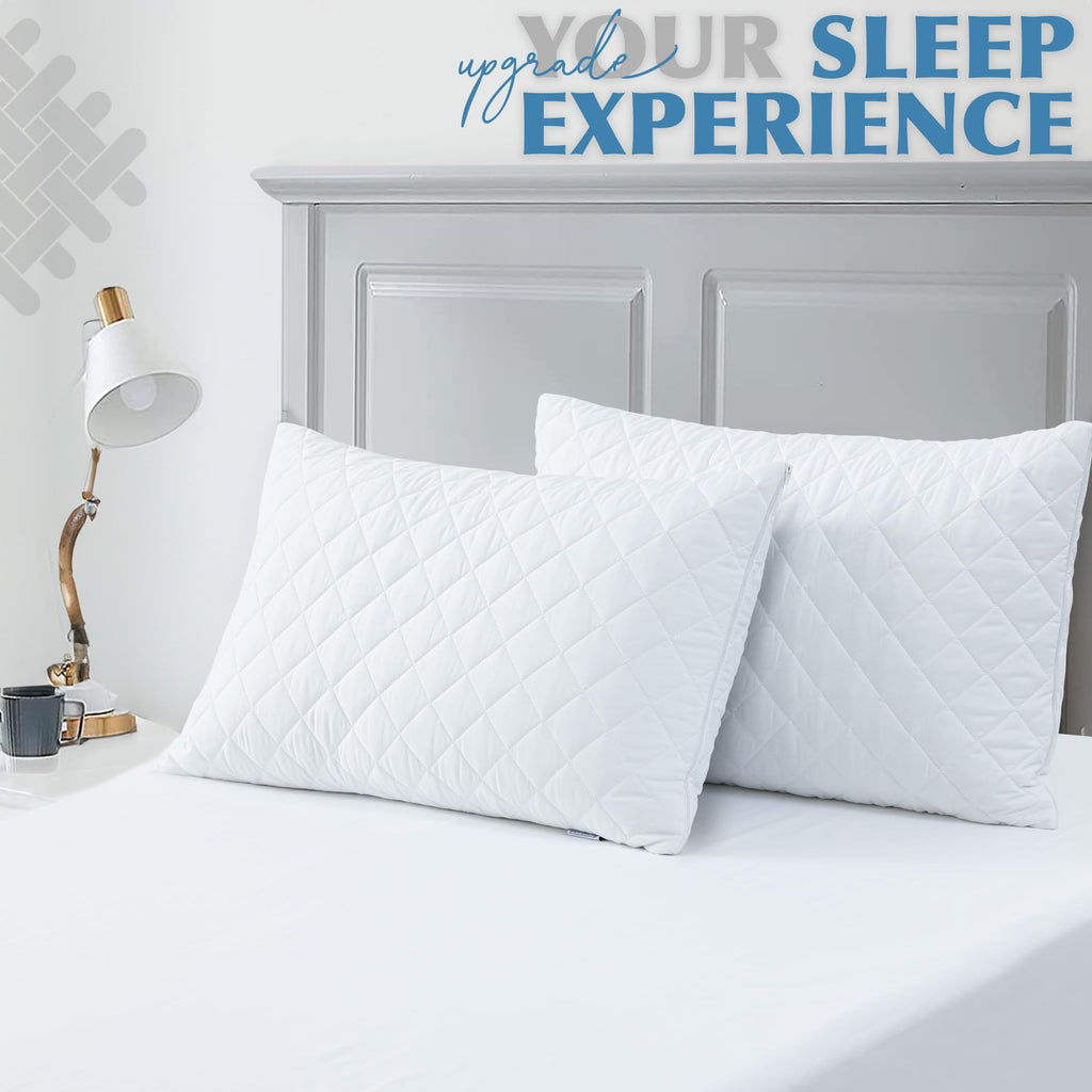 Quilted Hypoallergenic Zipped Pillow Protectors