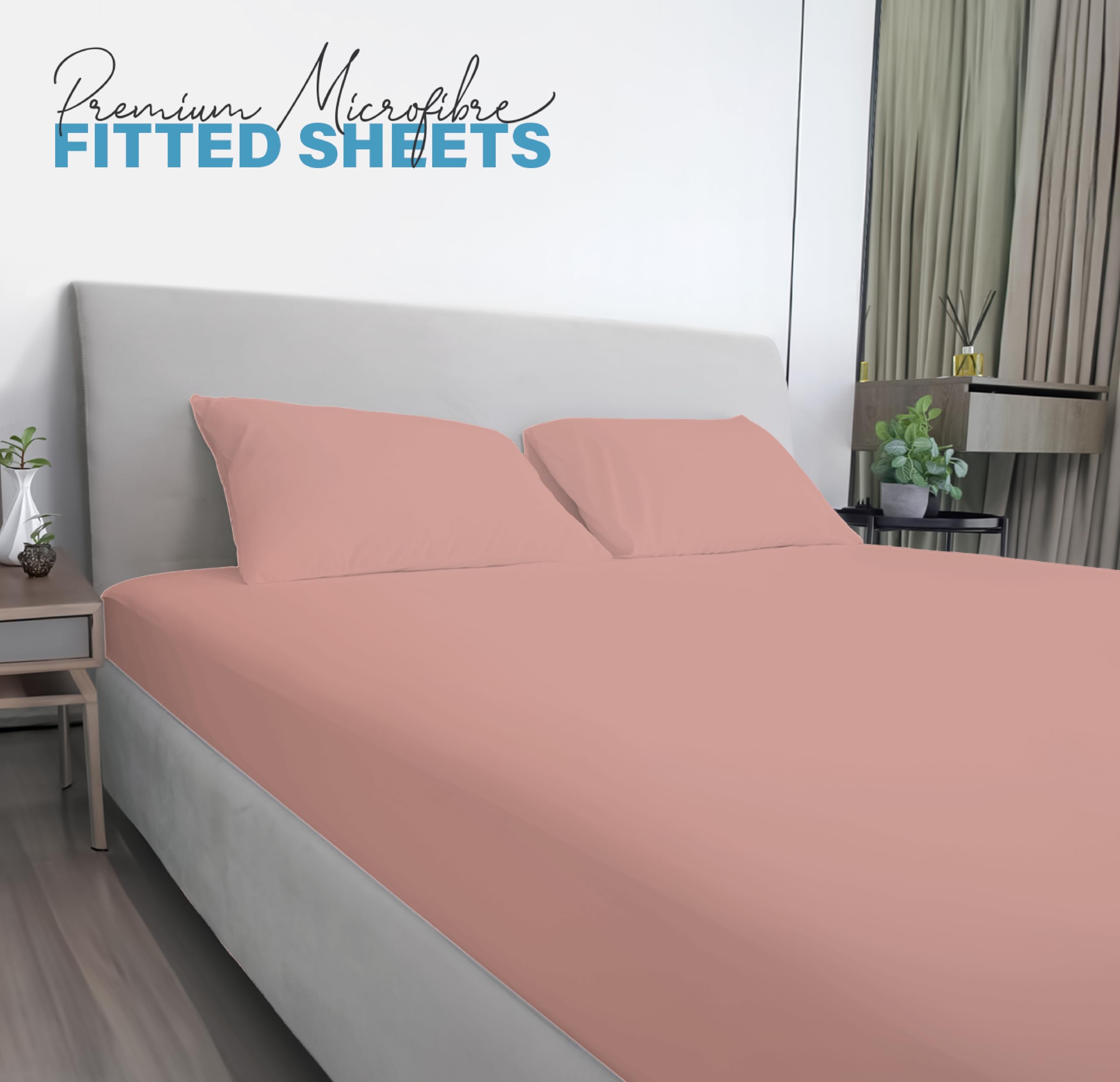 Soft Microfibre Fitted Sheets 40CM - Breathable Wrinkle Free & Fade Resistant