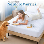 Waterproof Quilted Mattress Protector, 4-Layer Super Absorbent Design