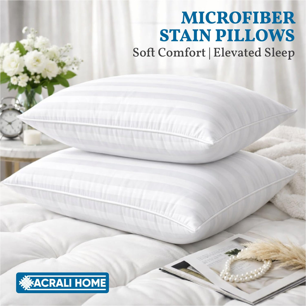 Microfiber Satin Stripe Bounce Back Pillows