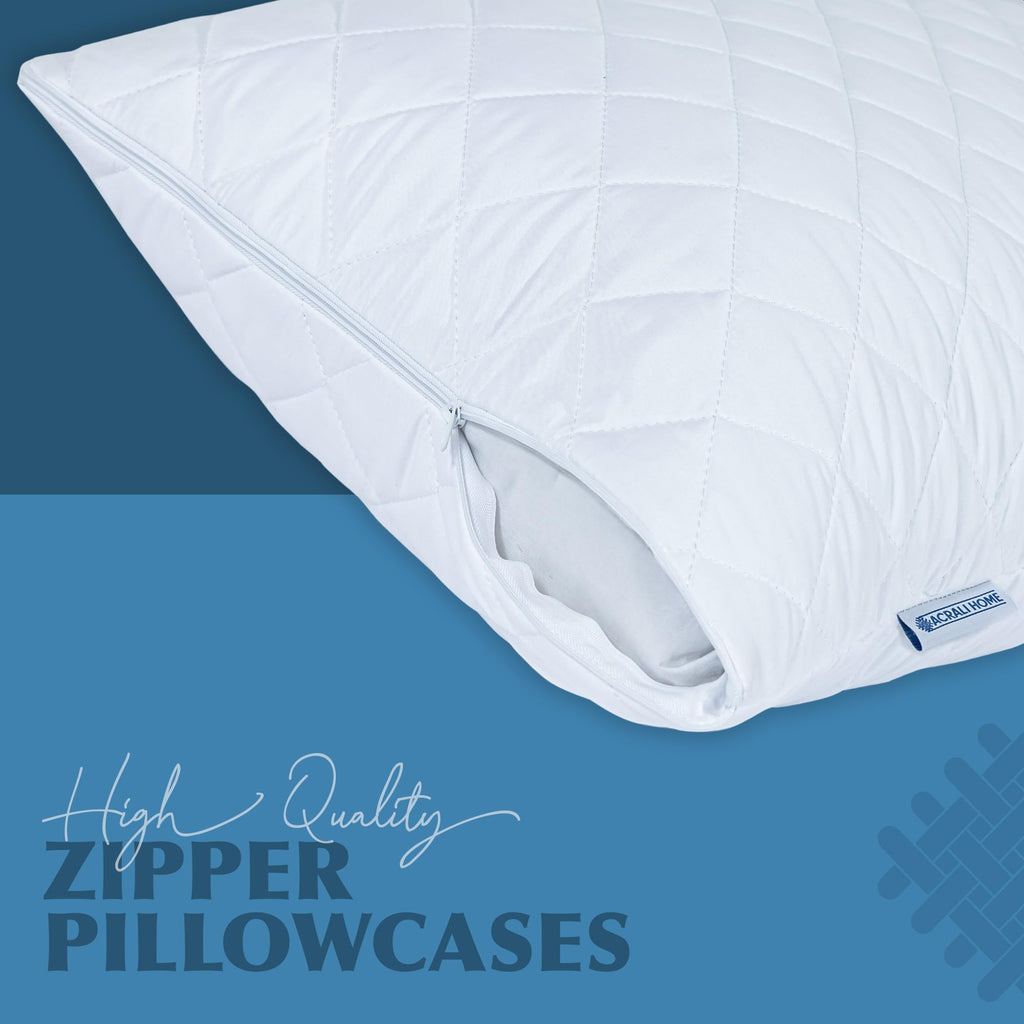 Quilted Hypoallergenic Zipped Pillow Protectors