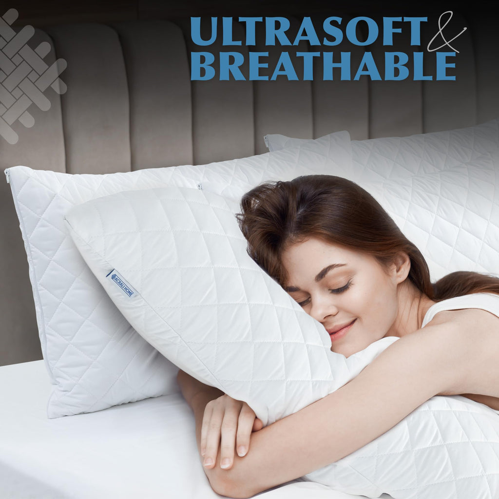 Quilted Hypoallergenic Zipped Pillow Protectors