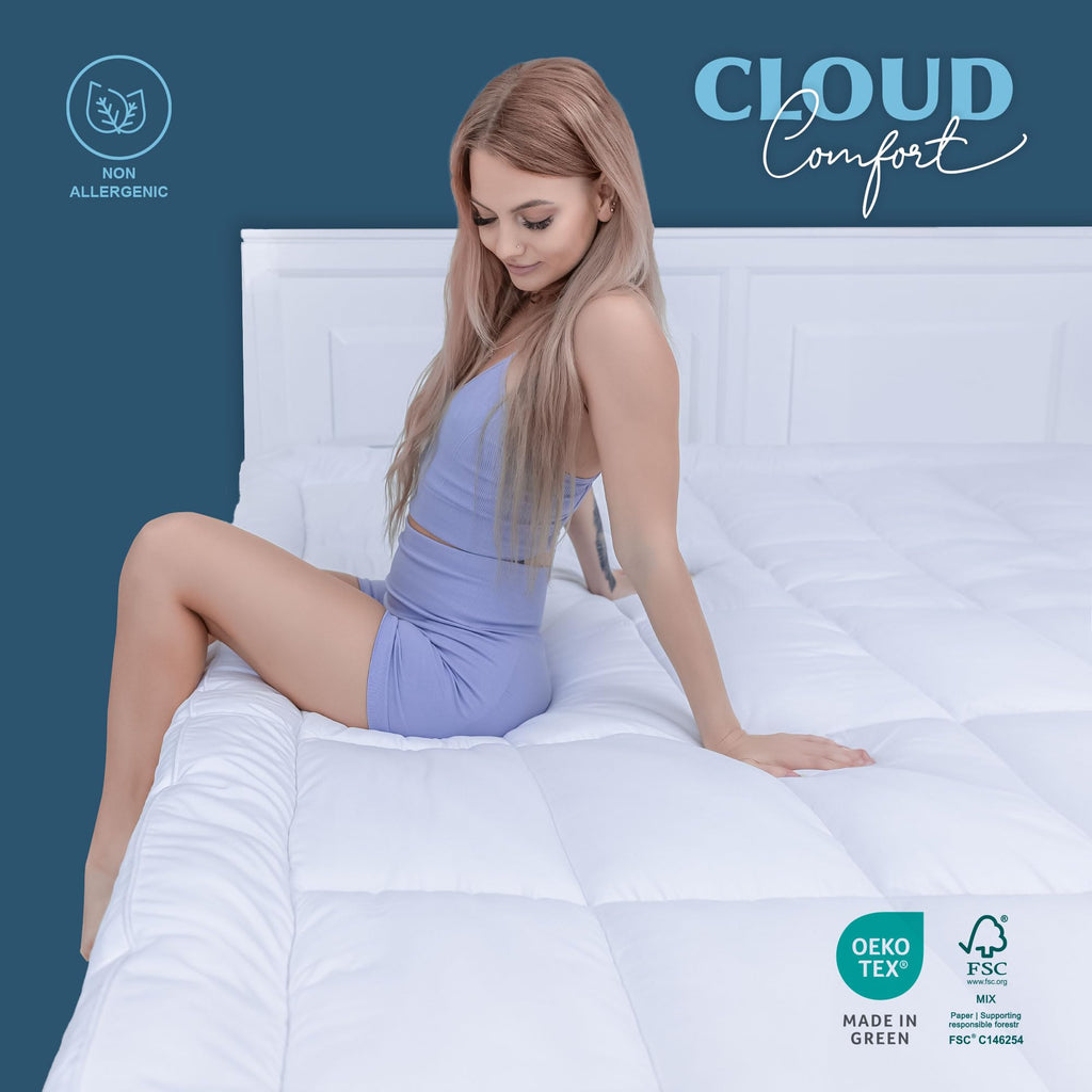 Luxury Quilted Single Mattress Topper – Hypoallergenic Comfort
