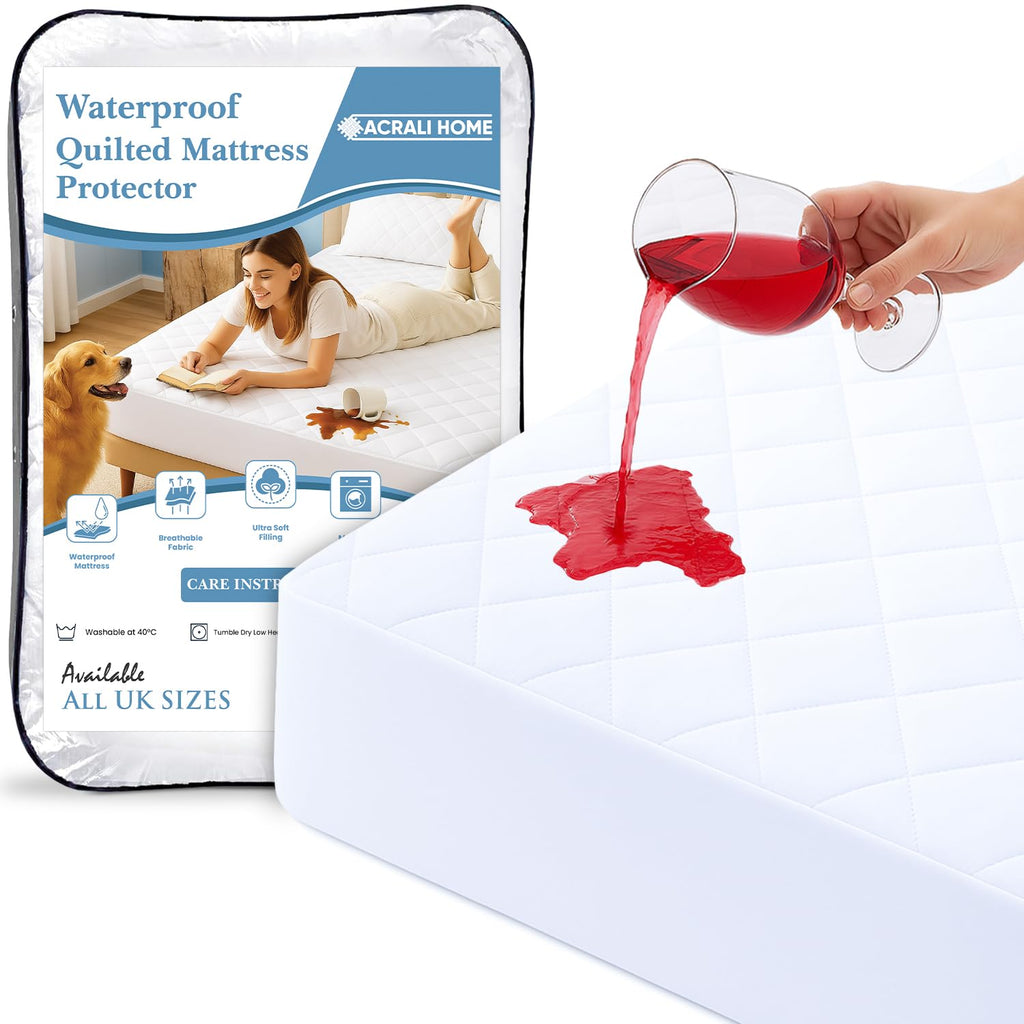Waterproof Quilted Mattress Protector, 4-Layer Super Absorbent Design