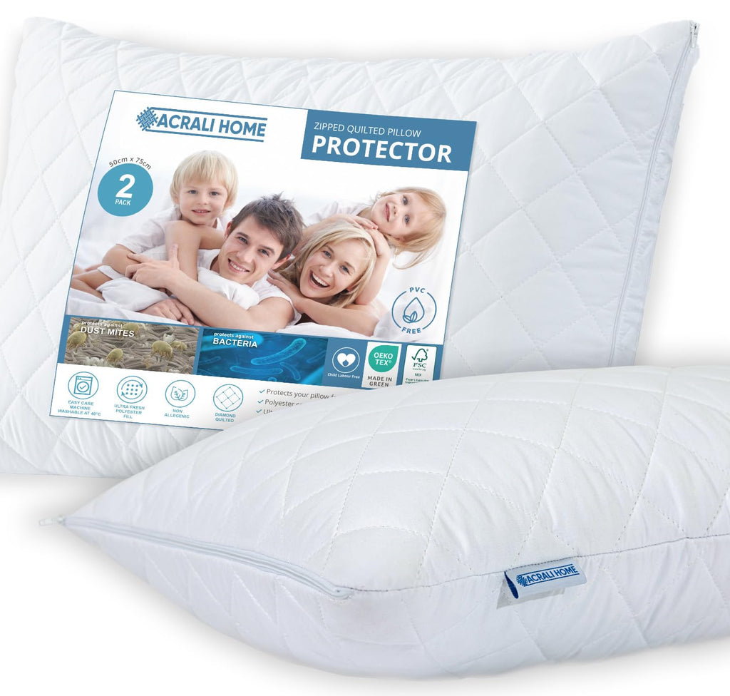 Quilted Hypoallergenic Zipped Pillow Protectors