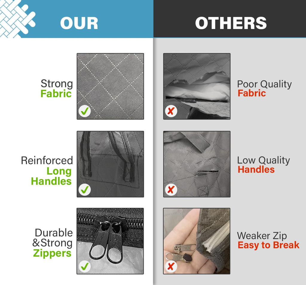 3 Pack Large Storage Bags with Zips