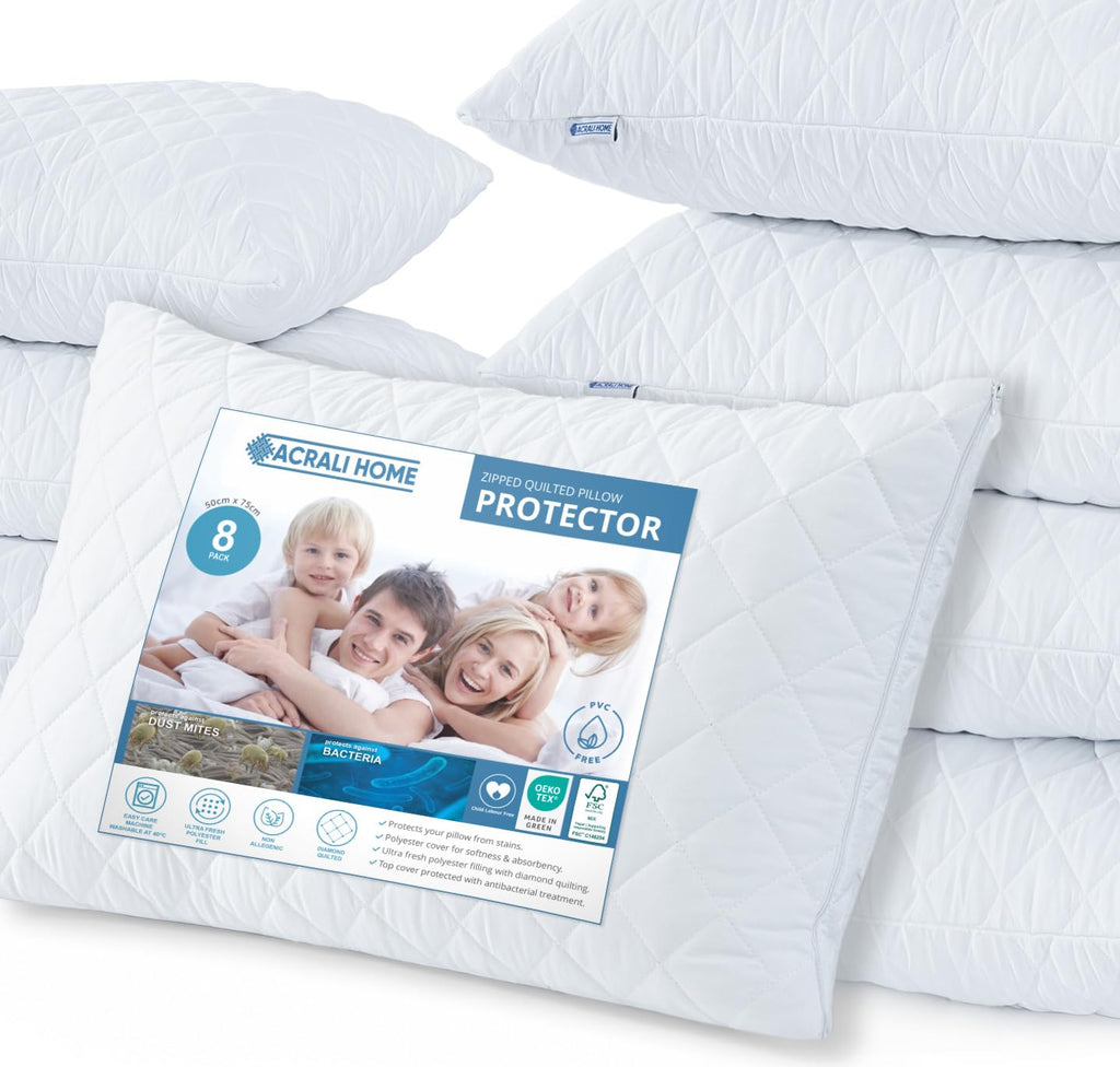Quilted Hypoallergenic Zipped Pillow Protectors