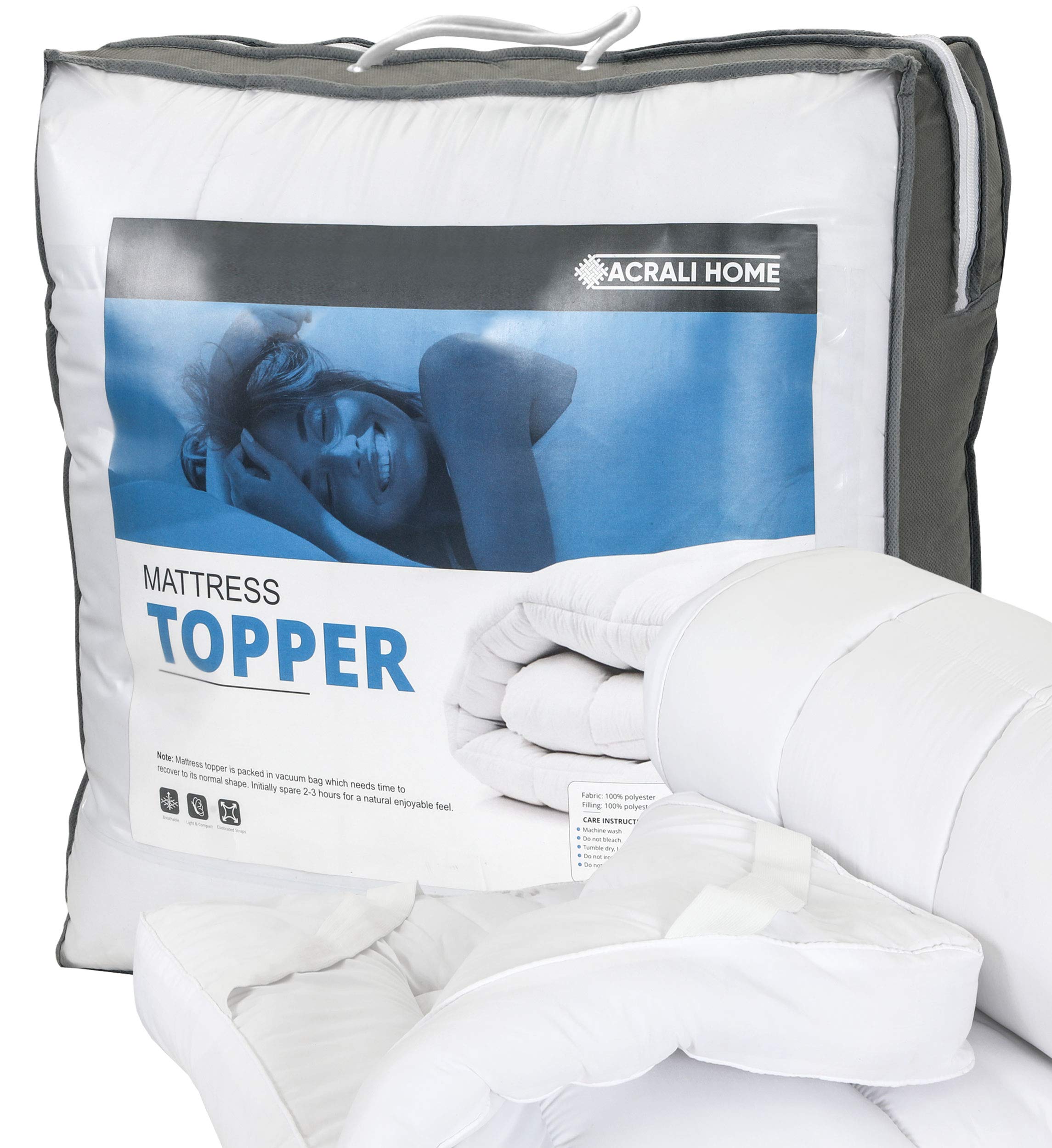 Luxury Quilted Single Mattress Topper – Hypoallergenic Comfort