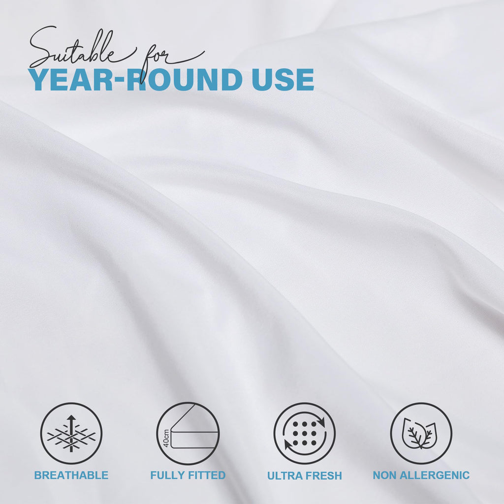 Soft Microfibre Fitted Sheets 40CM - Breathable Wrinkle Free & Fade Resistant