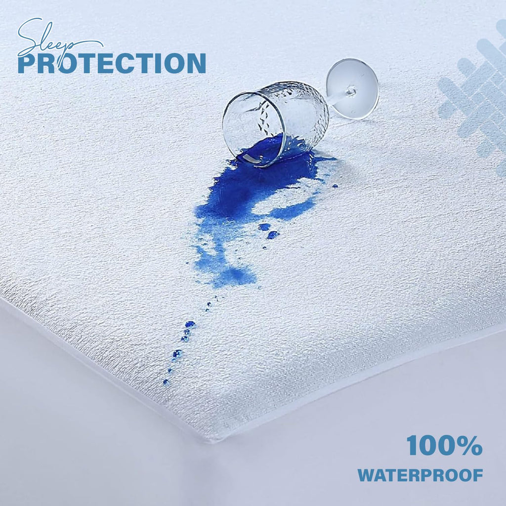 Premium Terry Cotton Mattress Protector - Waterproof